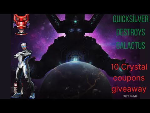 Crystal giveaway! Quicksilver Destroys galactus - Marvel future fight