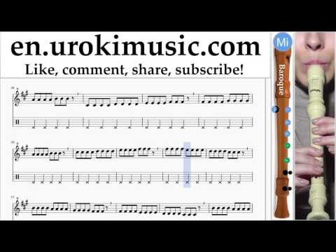 How to Play Recorder B. Sia Elastic Heart Part#1 Melody School Learn Class Course Tutorial Sheet