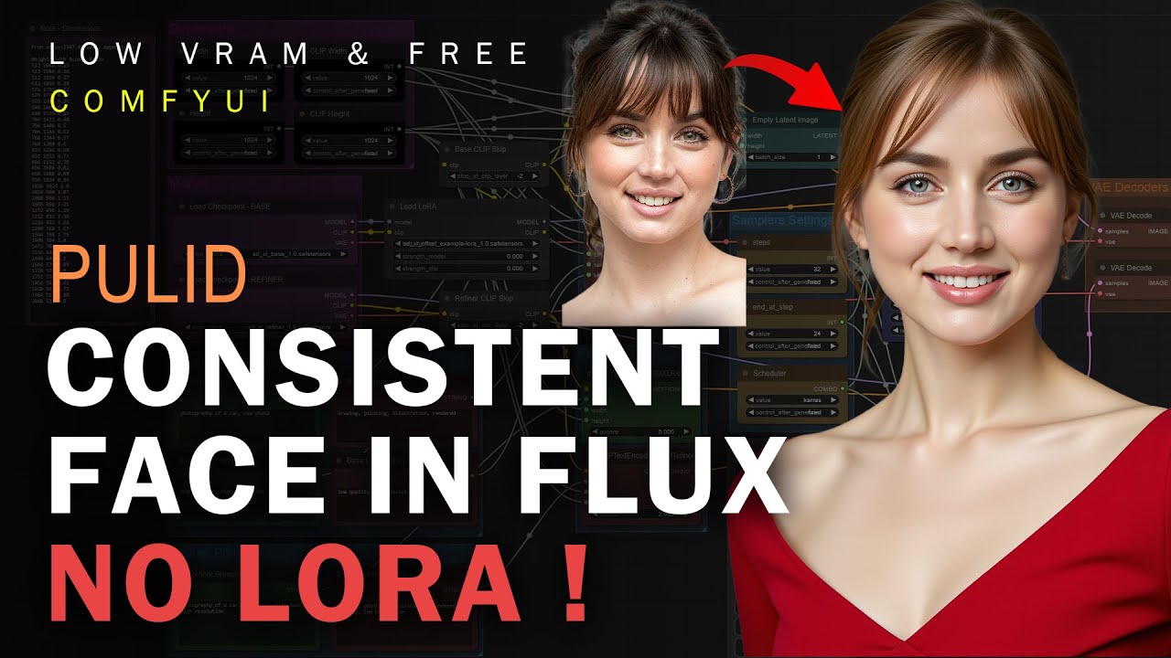 CONSISTENT FACE IN FLUX 🔥 - Create Consistent Faces using PuLID without any Lora (ComfyUI Low VRAM)