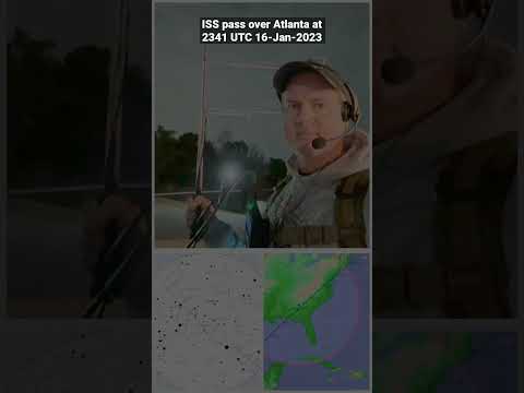 ISS pass over Atlanta ft. funny radio contact with KO4PDI 🌎🛰️ #hamradio #ariss #amsat