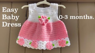 Download lagu How to crochet a Baby dress 0-3 months🌺🌹easy Baby Dress 🌸🌻🪷 mp3