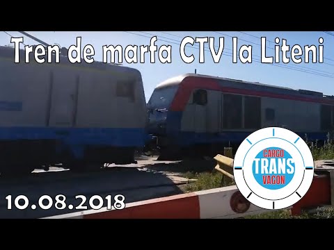 Tren de marfă CTV traversează orașul Liteni - 10.08.2018 - CTV freight train in Liteni