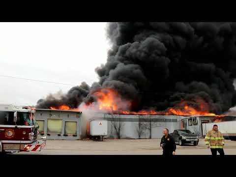 02-25-2021 Richland Hills, TX - Toxic Smoke Envelops Area from Commercial Building Fire