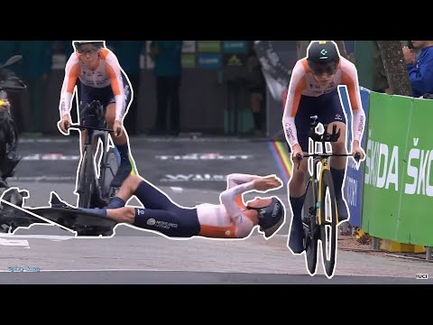 Huge Crash Annemiek van Vleuten TTT Mixed Relay - 2022 UCI Road World Championships - AUSTRALIA