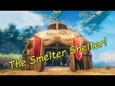 How to Build a Viking Smelter Shelter in Valheim! (Tutorial)