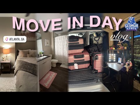 COLLEGE MOVE IN DAY | Luxury High Rise Student Apartment @ GA State University!! 🐾