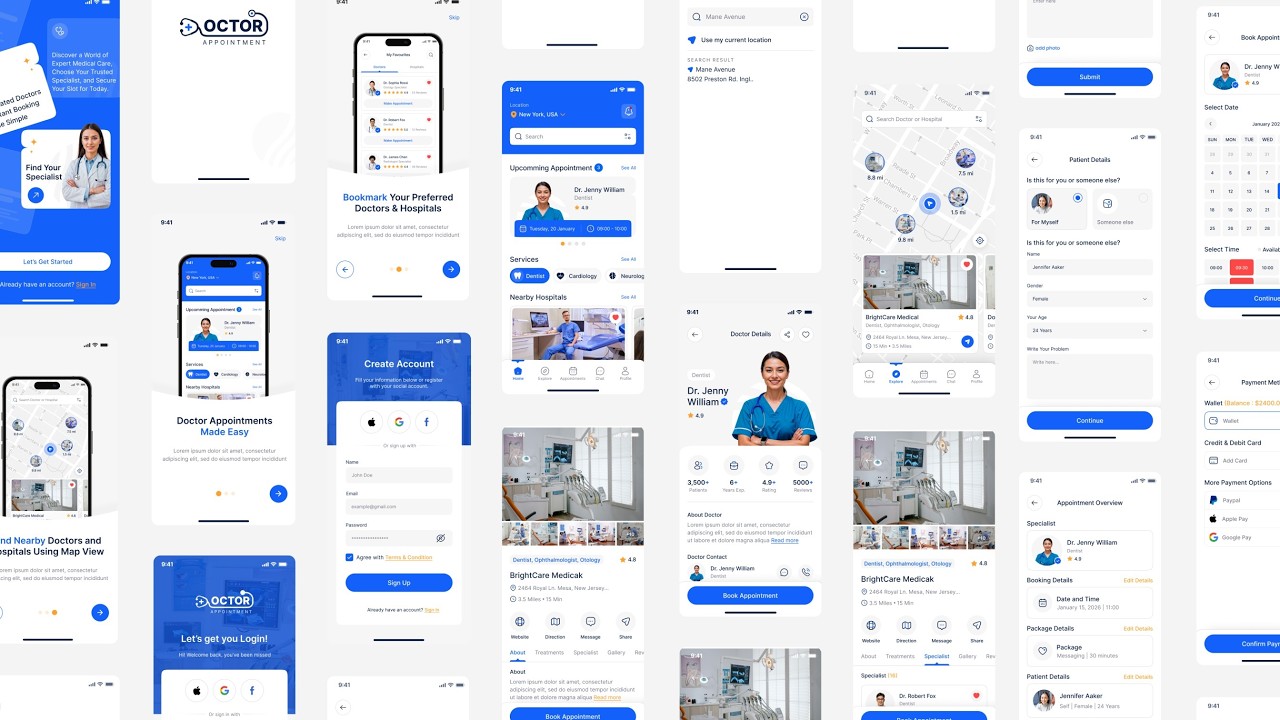 Doctor Appointment Booking Mobile App UIUX Design | Figma | App Design
