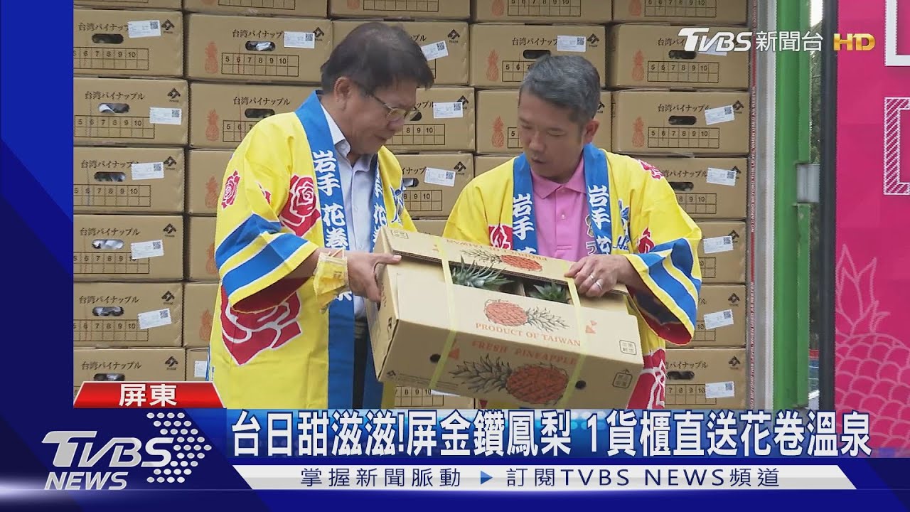 台日甜滋滋!屏金鑽鳳梨 1貨櫃直送花卷溫泉