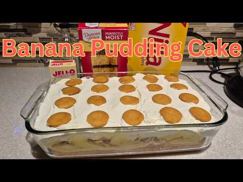 BEST Banana Pudding Cake w/ Box Cake Mix