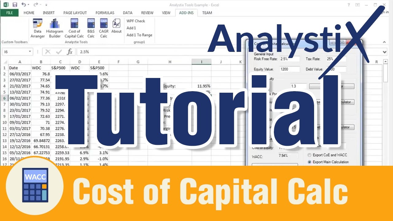 Cost of Capital Calculator- Tutorial