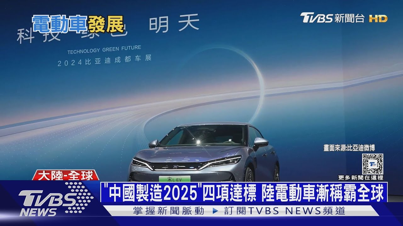 「中國製造2025」四項達標　陸電動車漸稱霸全球