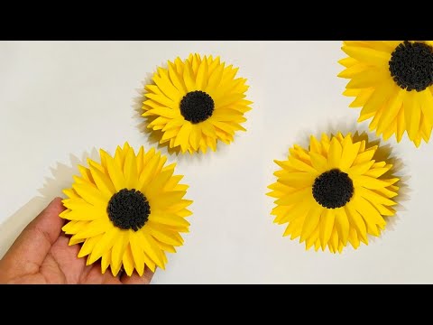 Easy Paper Sunflower | DIY Paper Flower | Paper Craft | Kagaj Ke Phool  |  Kagaj Ke Phool Banana