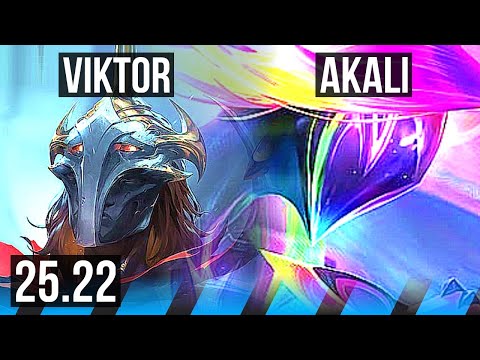 VIKTOR vs AKALI (MID) | Rank 7 Viktor, 10/3/12, Dominating | KR Challenger | 25.22