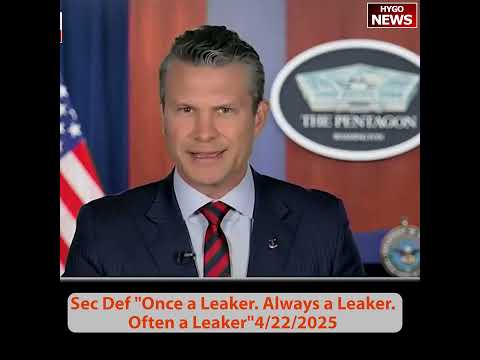 Sec Def: Once a Leaker. Always a Leaker. Often a Leaker; Leavitt: Sec Def is doing a tremendous job