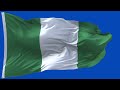 Nigeria Flag Waving GREEN SCREEN CHROMA MATTE