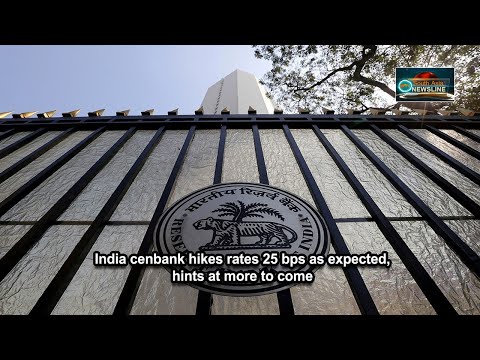 India cenbank hikes rates 25 bps as expected, hints at more to come