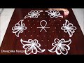 Traditional Lotus flower rangoli muggulu with 11dots || Beautiful rangoli & kolam designs