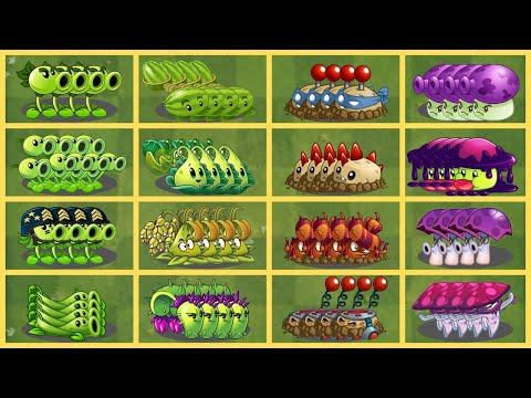 Random 16 Teams 4 Plants PEA and PULT vs MINE BOMB and SHROOM - Which Team Will Win? Pvz 2 Plant