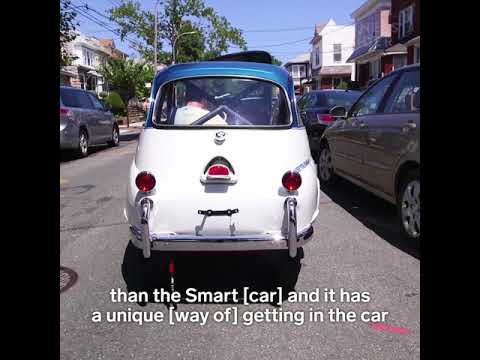 This classic BMW opens like a Refrigerator. Bmw Isetta 300.Filmed by a Business Cars Insider