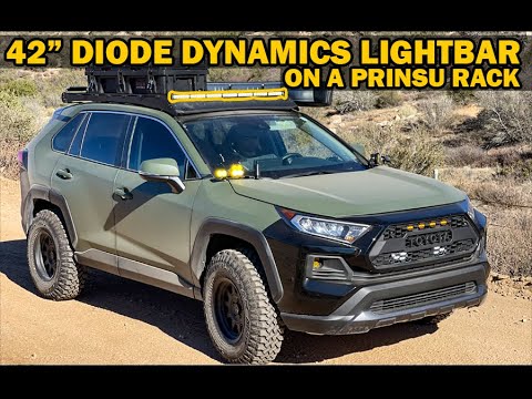 Installing A 42\" Diode Dynamics Light Bar onto Steves Toyota Rav4 Prinsu Roof Rack | Install + Wire