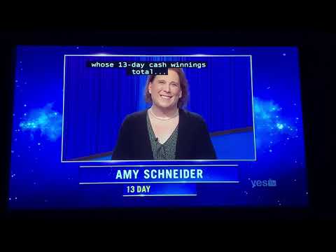 Jeopardy, intro (extra sound effects added??) - Amy Schneider DAY 14 (12/20/21)