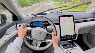 [Winding Road] 2025 Volvo EX90 Twin Motor Performance - POV Rainy Test Drive (Binaural Audio)