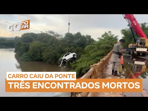 Carro cai de ponte em Goiás e três homens são encontrados mortos