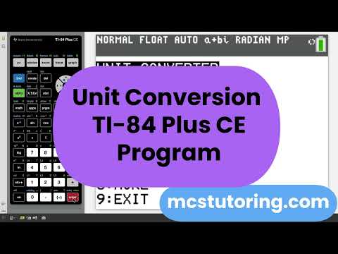 UNITCONJ Unit Converter TI-84 Plus CE — program walkthrough