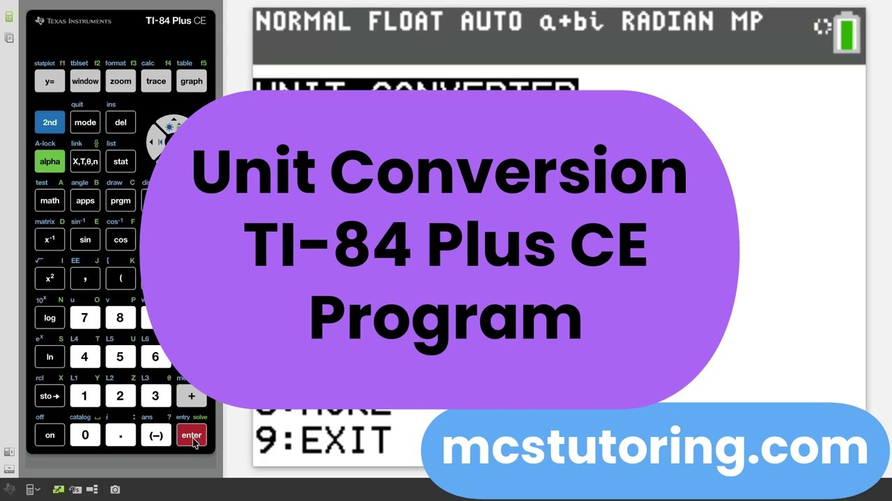 TI-84 Plus CE Unit Converter Video Preview
