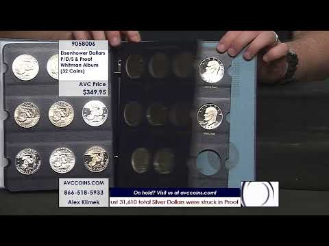 Eisenhower Dollars - P/D/S & Proof - Whitman Album ( 32 Coins )