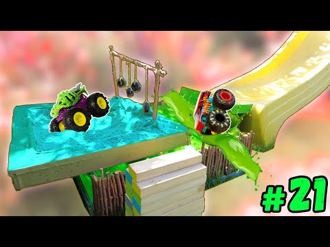 Competition #21: CHAMPIONSHIP '25 Hot Wheels MONSTER TRUCK Racing in the Pool Waterslide Race Slime