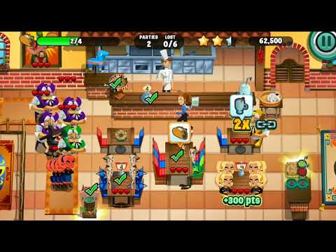 Diner Dash 134 | Serve Taco Gigante to 4 customer parties | How to get 3 stars