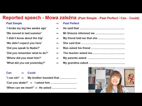 TEST - Mowa zależna (Past Simple - Past Perfect , Can - Could)