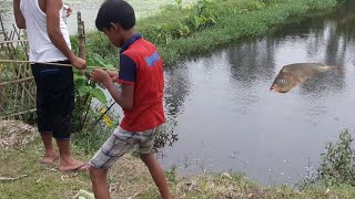 New Best Hook Fishing Video। Traditional Boy Hunting Fish with Hook by River #fishing