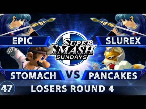 SSS 47 - Epic & Stomach Flu (Green) vs. Slurex & Pancakes (Blue) - SSBM LR4 - Smash Melee