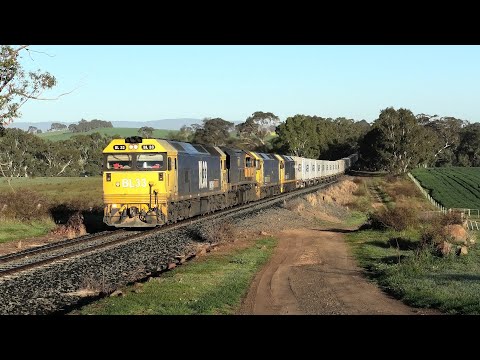 BL33-XR559-G540-BL32 on 7901V cross the Avoca Creek at Bung Bong.  29-08-20  07.46.36.