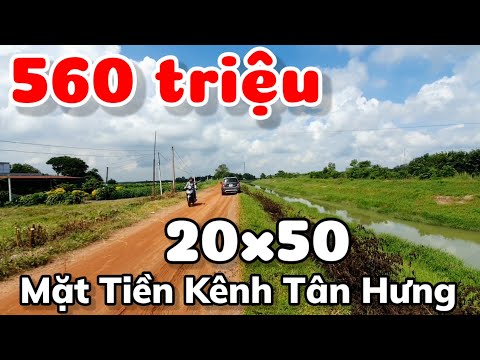 Bán đất 20x50 mặt tiền kênh Tân Hưng có 120m2 thổ cư giá 560 triệu gần Tỉnh lộ 793 Trà Vong Tây Ninh