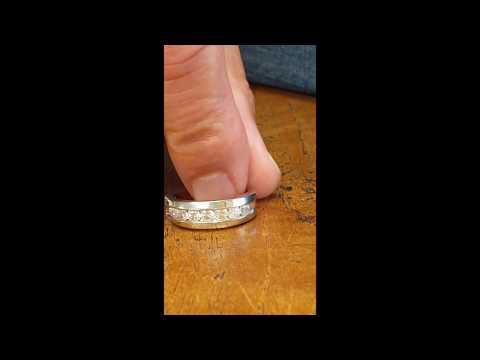 0.98 Ct. Channel Set Men's Ring with Open End Design - TwoBirch - TB-GR-0133-WG-L