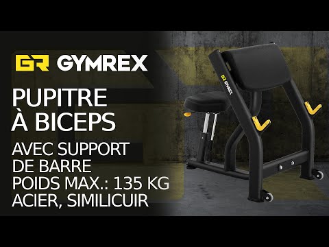 Vidéo - Pupitre à biceps - Avec support de barre - Siège de 42 x 26 cm