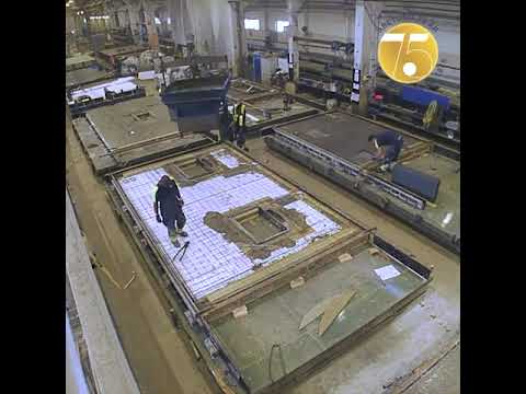 Tillverkning av betongelement vid Abetongs Vislanda H fabrik.