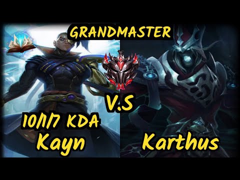 Karasmai (KAYN) vs KARTHUS - 10/1/7 KDA JUNGLE GAMEPLAY - NA Ranked GRANDMASTER