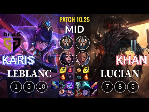 GEN Karis LeBlanc vs DWG Khan Lucian Mid - KR Patch 10.25