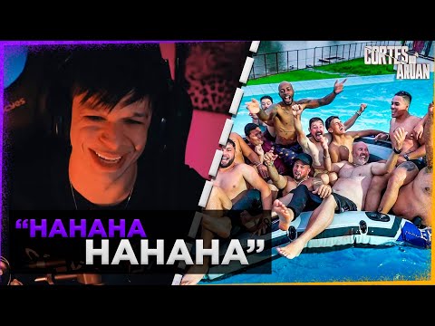 ARUAN REAGE A DESAFIO IMPOSSÍVEL COM MEU BOTE INFLÁVEL NA PISCINA (RENAN FIORINI) - Cortes do Aruan
