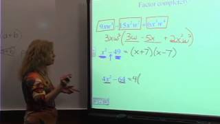 College Algebra: Review 2 - Factoring Polynomials