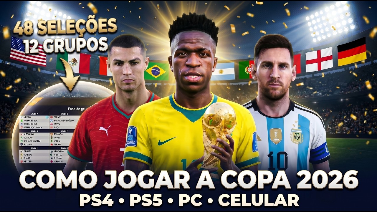 COMO JOGAR A COPA DO MUNDO 2026 no PS4, PS5, PC e CELULAR! (48 Seleções)
