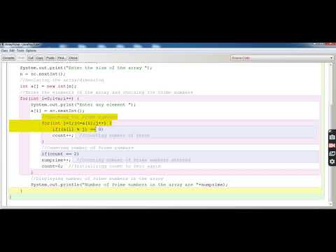 Array Num Prime Java Class By Ashish