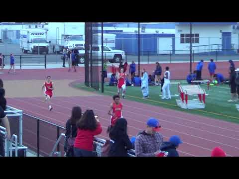 FSB 200m Heat 5 vs Servite & Rosary 3-7-18 - Los Alamitos Boys