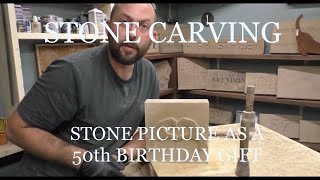 STONE PICTURE AS A 50th BIRTHDAY GIFT - stone carving - carving stone hands - stone art