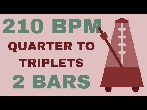 Metronome Click Track - 2 Bars Quarter to Triplet Notes 210 bpm - Smartronome