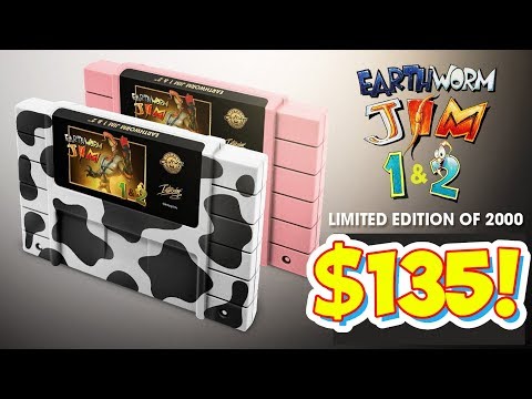 Limited Edition Earthworm Jim 1 & 2 SNES Cartridge Announced!